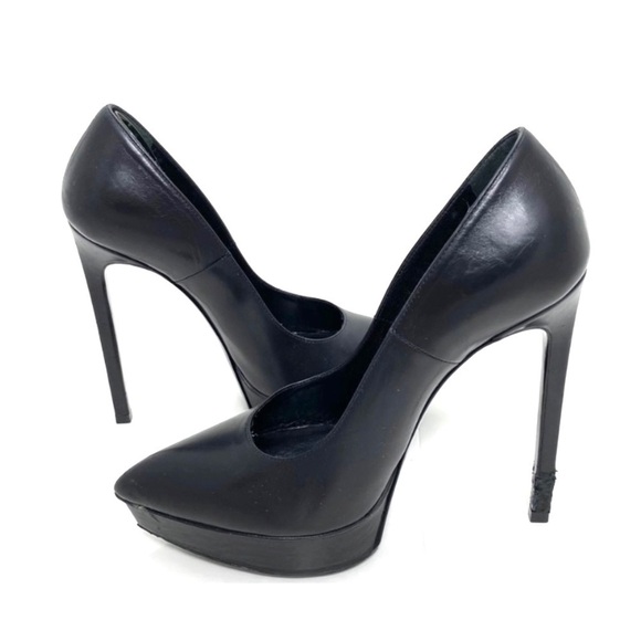 Saint Laurent Pointed Toe Platform High Heel Pumps in Black - Picture 9 of 10